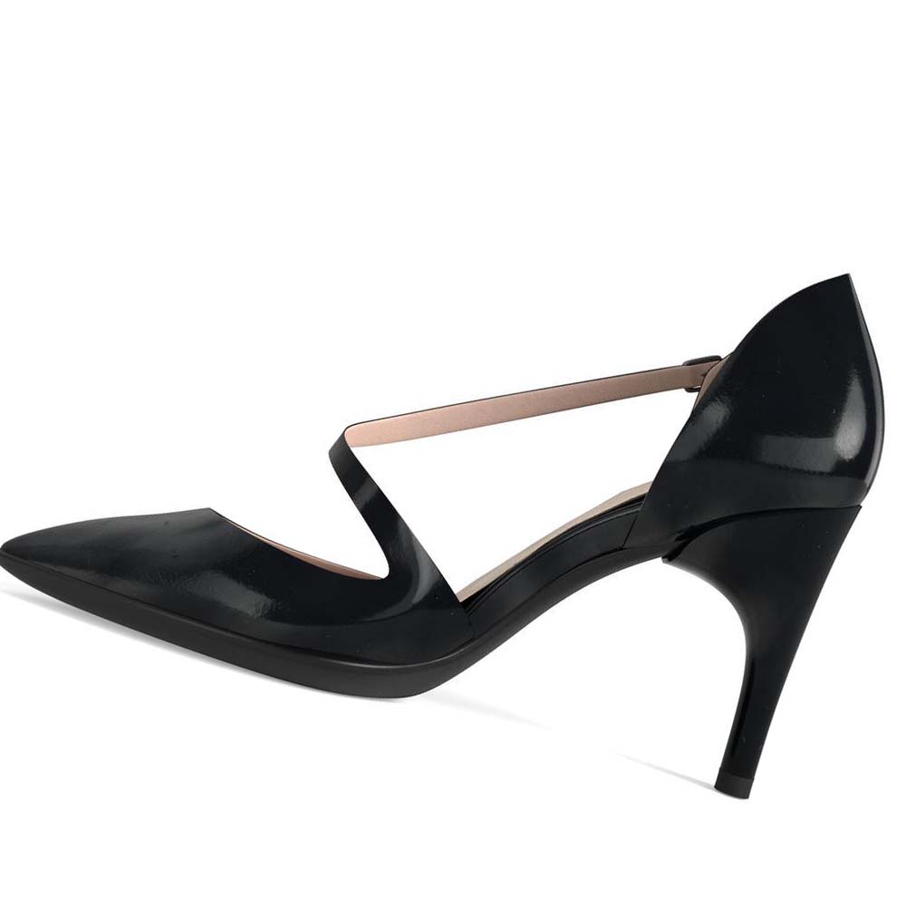 Women's Ecco Shape Stiletto 75 Asymmetric Pumps Black | SG 162UZG